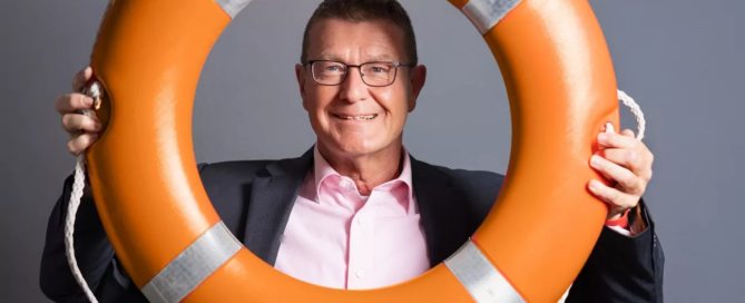 Rettungsring Beitrag grauer Hintergrund